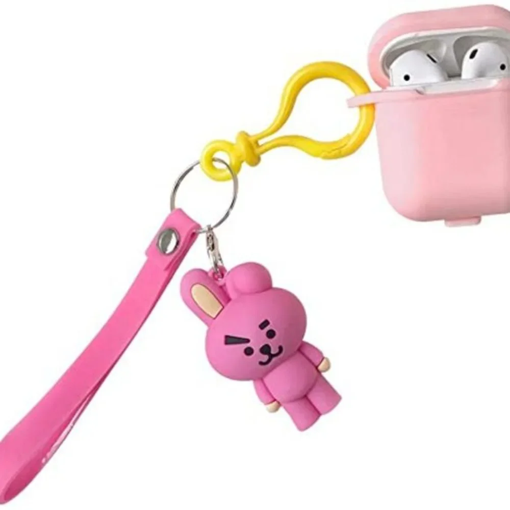 Cartoon Airpods Silicone Case Keychain Cooky